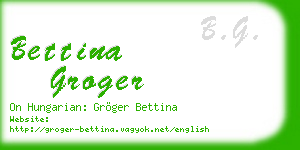 bettina groger business card